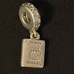 Pandora “Birthday Wish” Dangle Charm – Sterling Silver & CZ – Retired